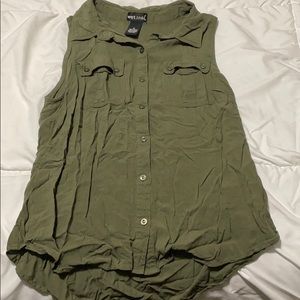 Olive Green Button Down Top